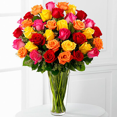 The Bright Spark Rose Bouquet-36 long stem roses