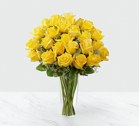 12 Yellow Roses Bouquet