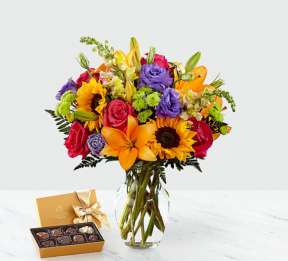 Best Day Bouquet &amp; Chocolate Asst. Box