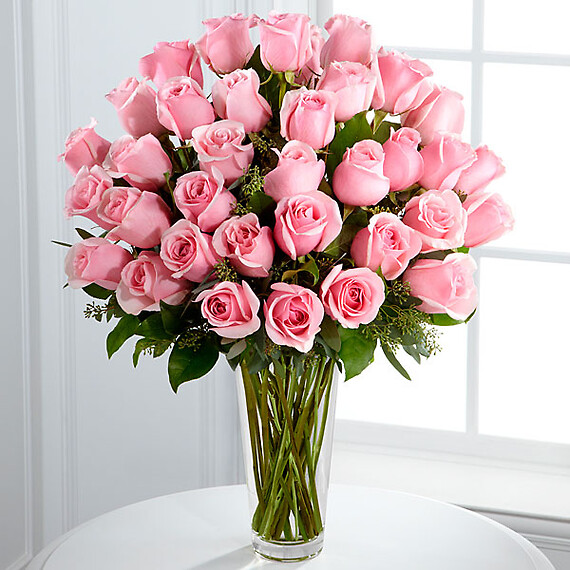 The Deluxe Long Stem Pink Rose Bouquet
