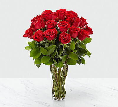 18 Long Stem Red Rose Bouquet 60 cm